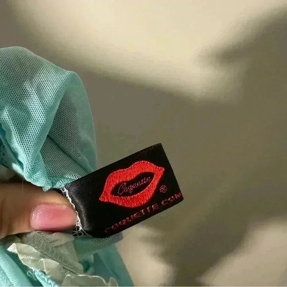 Coquette  mermaid blue sheer chemise L - Picture 7 of 7